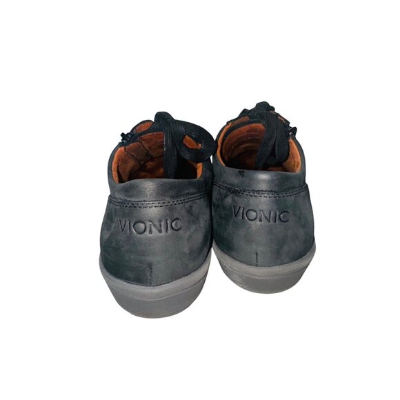 Vionic Abigail Lace-up Arch Support Shoes Black Leather Zip up Comfort Cushion - Picture 11 of 14